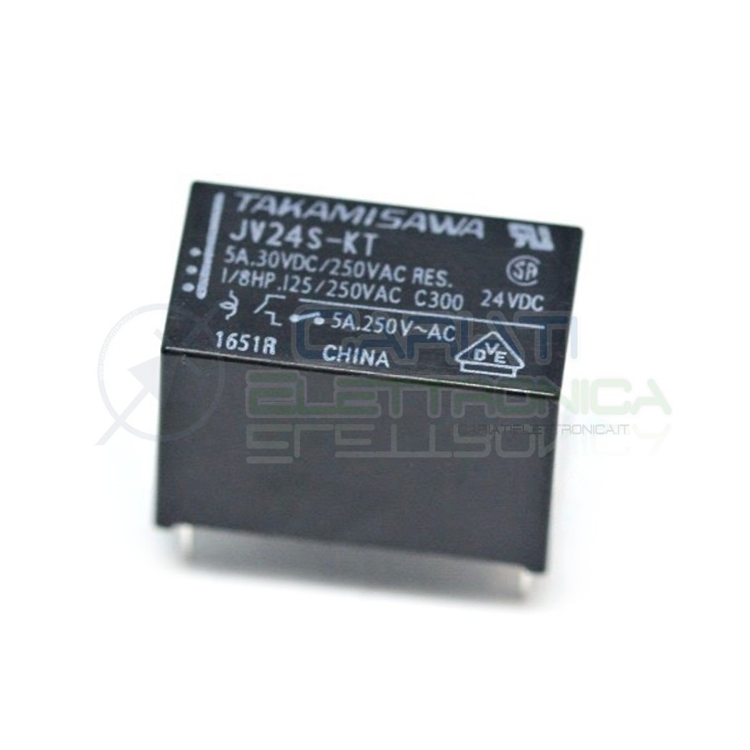 Relè FUJITSU TAKAMISAWA JV-24S-KT da 24Vdc - 30Vdc 5A 250Vac SPST JV24S-KT Takamisawa