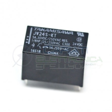 Relay FUJITSU TAKAMISAWA JV-24S-KT Voltage coil 24Vdc SPST JV24S-KT 5A 30Vdc 250VacTakamisawa