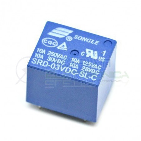 Relay coil 3V Dc SRD-03VDC-SL-C 10A contact SPST electromagnetic miniatureSongle
