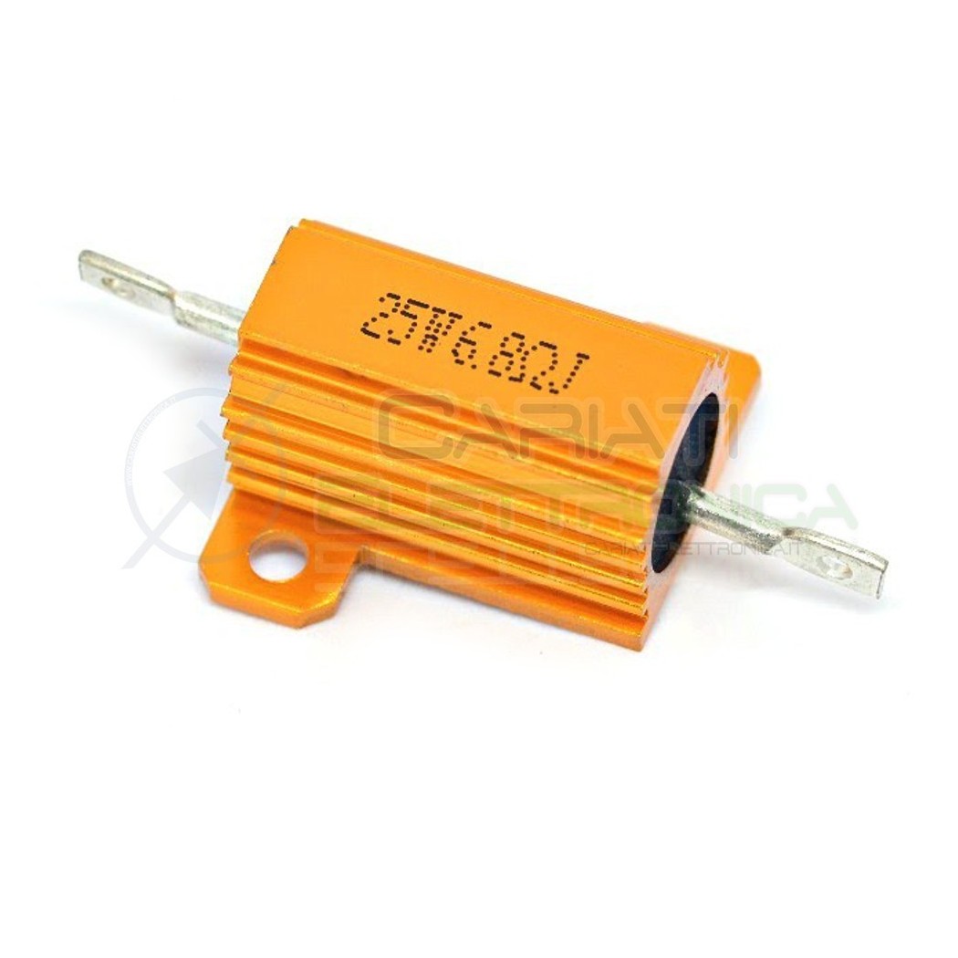 RESISTENZA CORAZZATA 25 WATT 6,8 OHM CORPO IN ALLUMINIO 25 W 25WATTGenerico