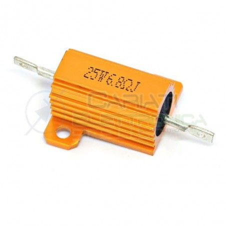 Resistenza corazzata 25 watt 6,8 ohm 25W 6,8ohm Corpo in alluminio 25watt Generico