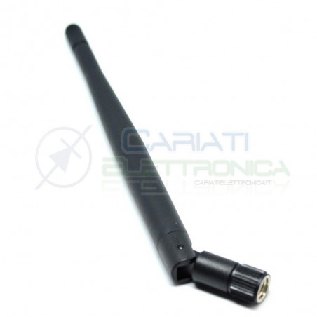 Antenna 2.4G Wireless WIFI 2dB con snodo e connettore Femmina SMA