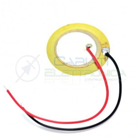 2 PEZZI Trasduttore piezo piezoelettrico con cavi diametro 12mm