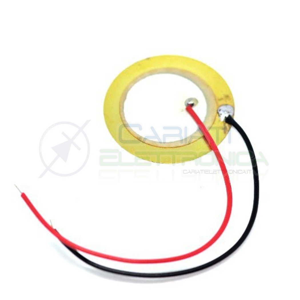 2pcs Transducer piezo 27mm piezoelettric with cableCariati Elettronica