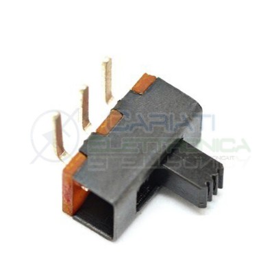 2 PEZZI Interruttore Deviatore a Slitta Slide 3 pin 90 gradi con altezza leva 4mm