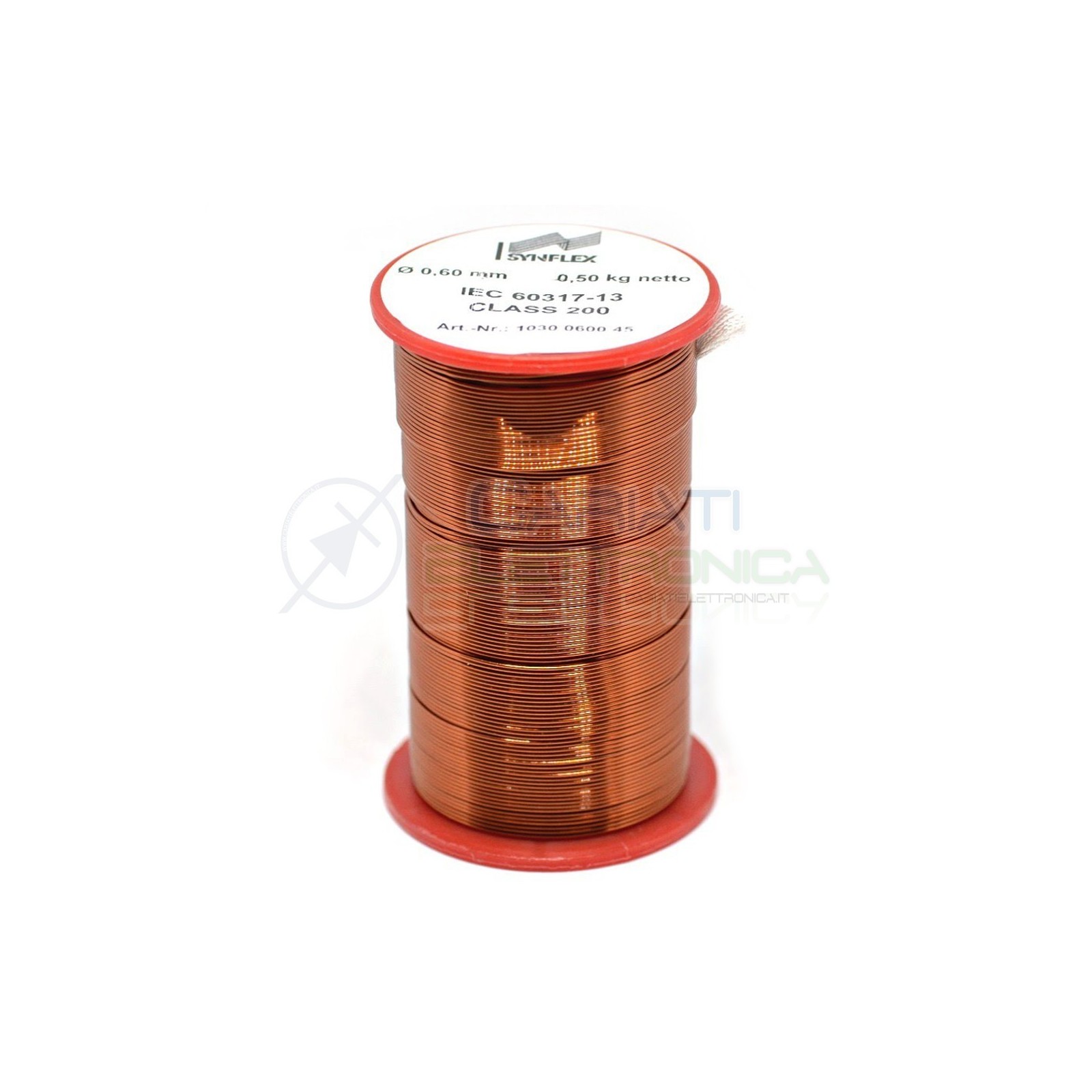 Rotolo filo Cavo bobina di rame singolarmente smaltato per avvolgimenti da 0,6mm 0,5KgSynflex