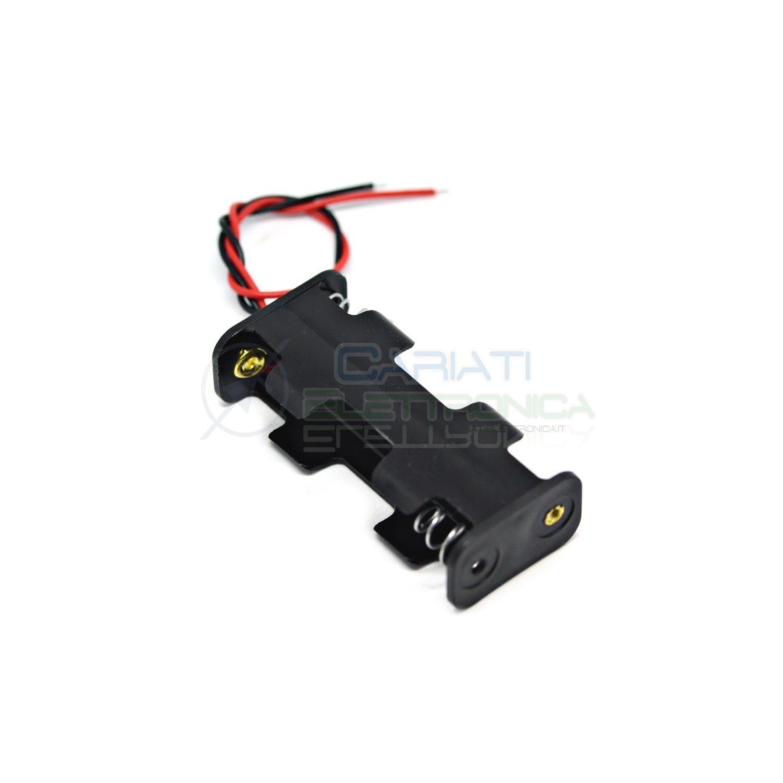 2 Pezzi Porta Batteria Porta Batteria Per 2 Pile Pila AA con Cavi Generico