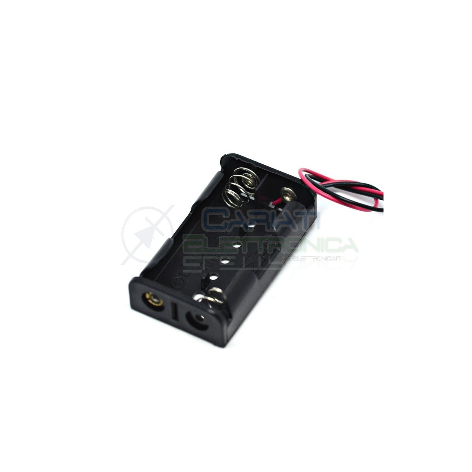 2 Pezzi Porta Batterie PortaBatterie Per 2 Pile Pila AA con CaviGenerico