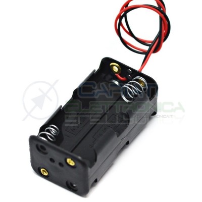 1 PEZZO Porta Batteria PortaBatterie Per 4 Pile AA con CaviGenerico