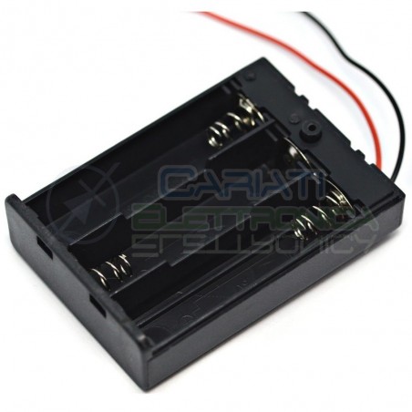 1 PEZZO Porta Batteria PortaBatteria Per 3 Pile AA con Interruttore e Cavi