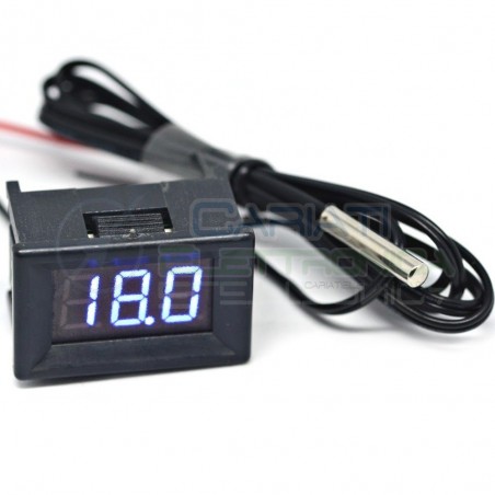 MINI TERMOMETRO DIGITALE da PANNELLO LED BLU -20 a +100℃ NTC DC auto camper