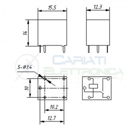 Relè Relay SONGLE SRA-12VDC-CL con bobina da 12Vdc 20A 14Vdc 125Vac SPDTSongle