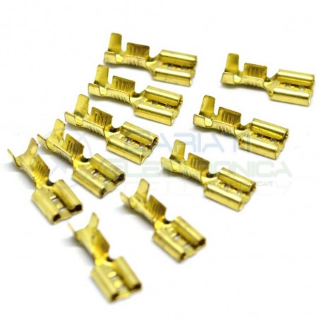 20 PEZZI FASTON FEMMINA 6,35MM X 0,8MM 1/2,5MM2 6.35X0.8