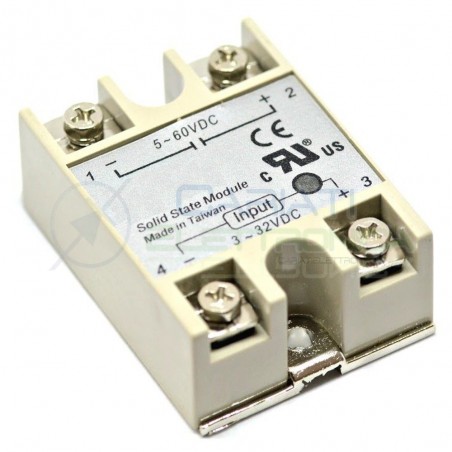 Relè Statico 25A 3-32Vdc 5-80Vdc SSR-25 DD Stato Solido Relay Generico