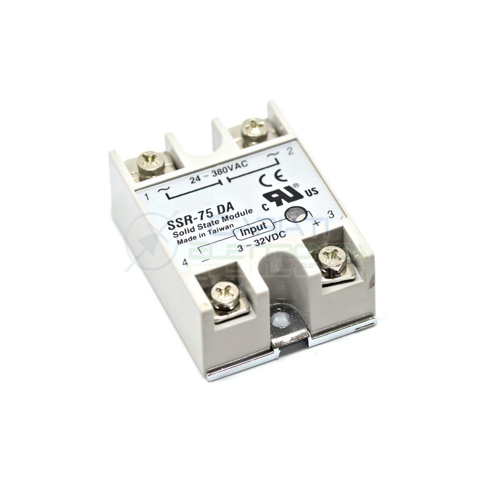 Relè Statico 75A 3-32Vdc 24-380Vac SSR-75 DA Stato Solido Relay