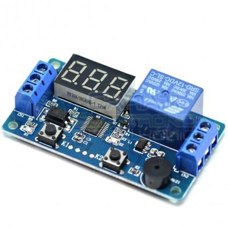 Scheda modulo relè temporizzatore timer 12V con display 0.99 - 999 secondi