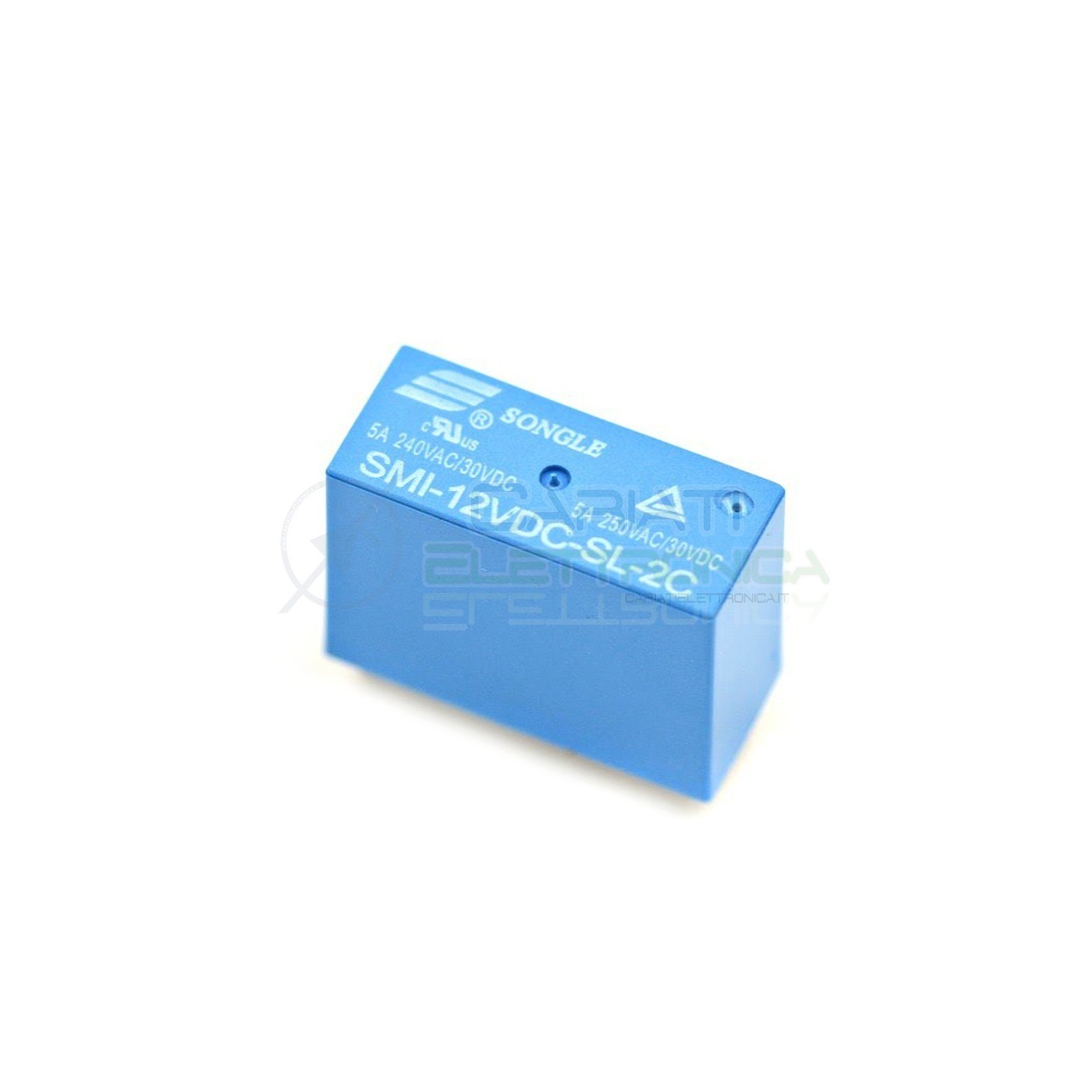 Relè Songle SMI-12VDC-SL-2C con bobina da 12Vdc 5A 30Vdc 5A 250Vac DPDT
