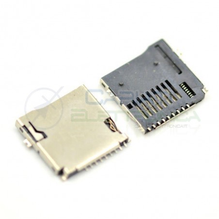 2 PEZZI CONNETTORE SLOT SCHEDA MICRO SD 14X15mm PCB SMD 9 PIN POLI