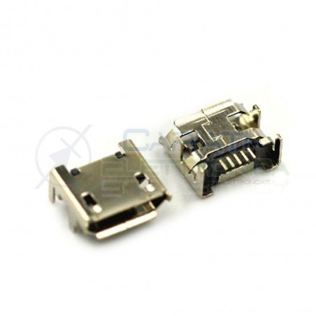 2 Pezzi Connettore Presa Micro USB B 5 pin