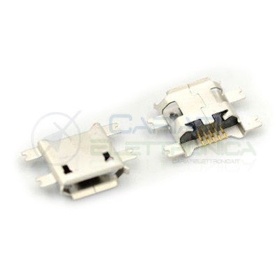 2 Pezzi Connettore Presa Micro USB B 5 pin