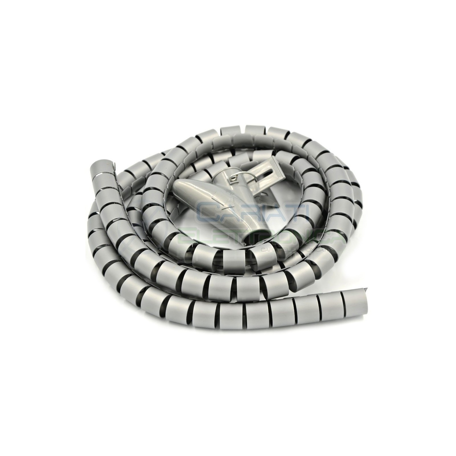 Guaina a Spirale Avvolgicavo TUBO PASSACAVI GRIGIO Diametro 20mm Lunghezza 2m