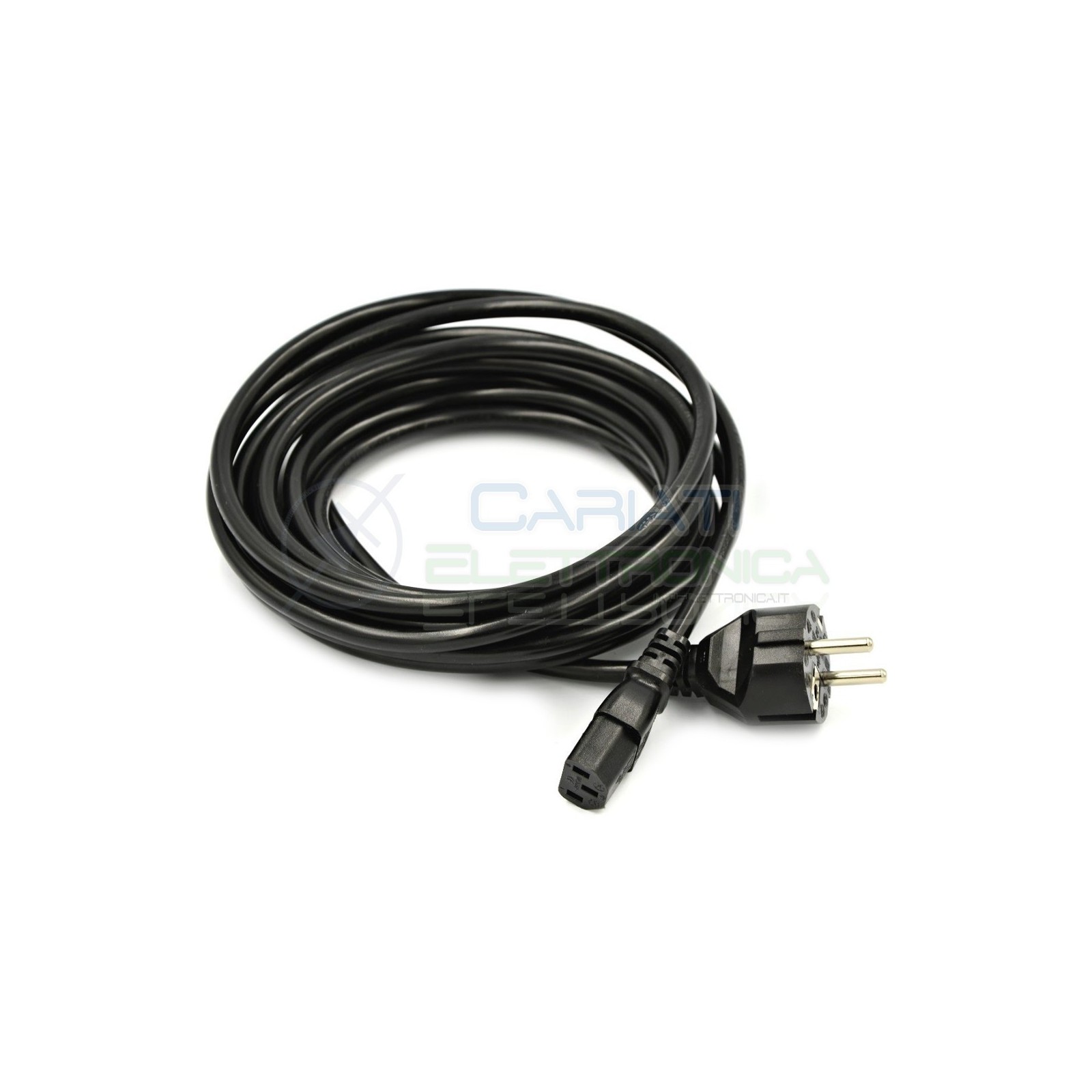 Cavo di alimentazione CEE 7/7 (E/F) con spina IEC C13 femmina 3m nero PVC 16AGenerico