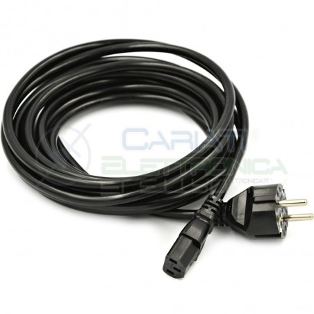 Cavo di alimentazione CEE 7/7 (E/F) con spina IEC C13 femmina 3m nero PVC 16AGenerico