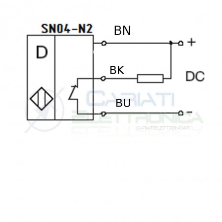 Sensore di Prossimità Induttivo NPN NC 10-30Vdc SN04-N2 Finecorsa ArduinoGenerico