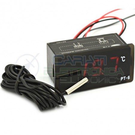 Display Termometro Digitale Led Rosso 220V -40 A 110°C Con Sonda Temperatura Ntc Generico