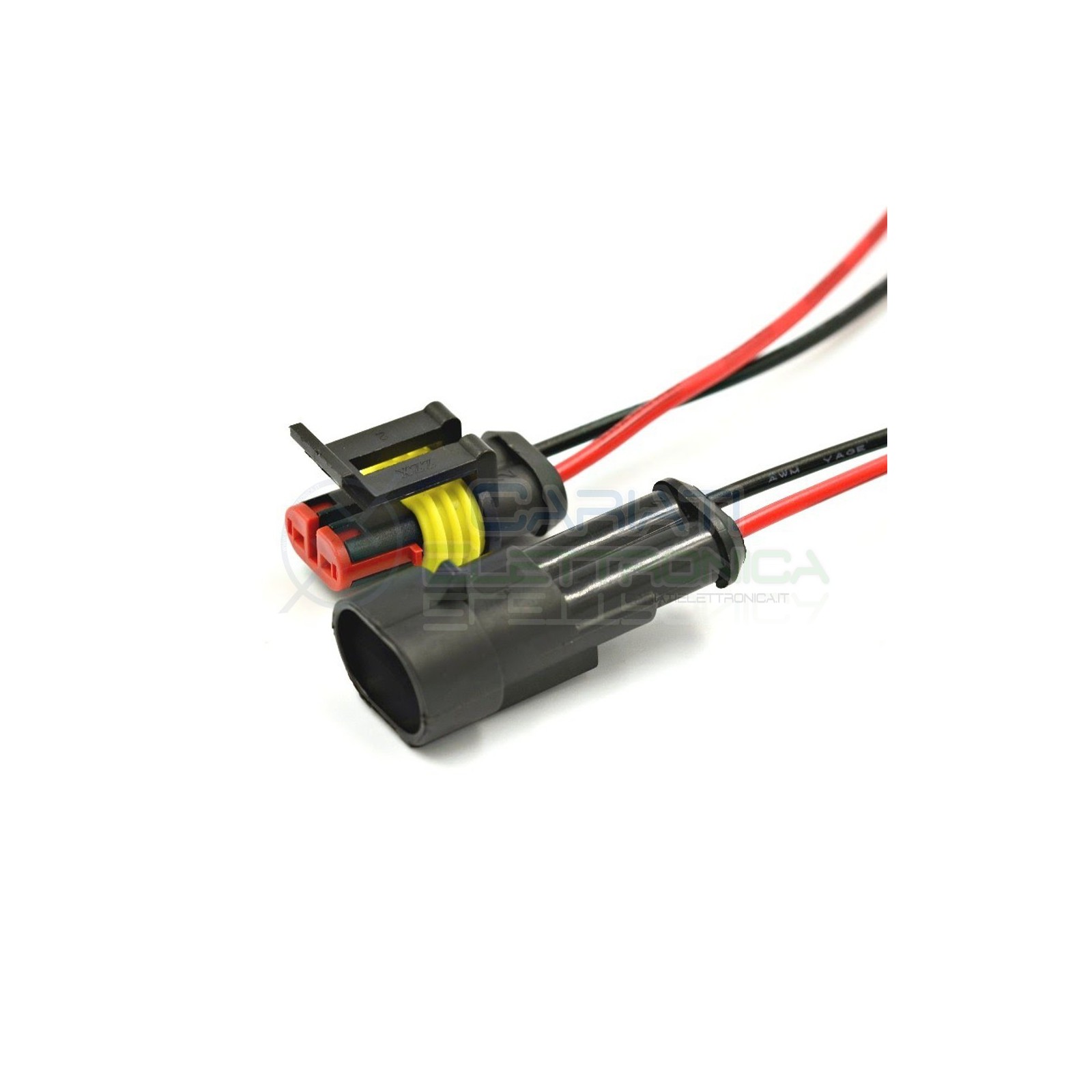 Cavo connettore Maschio Femmina 2 Poli da 8cm Coppia di cavi con BloccoGenerico