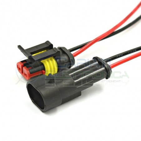 Cavo connettore Maschio Femmina 2 Poli da 8cm Coppia di cavi con BloccoGenerico