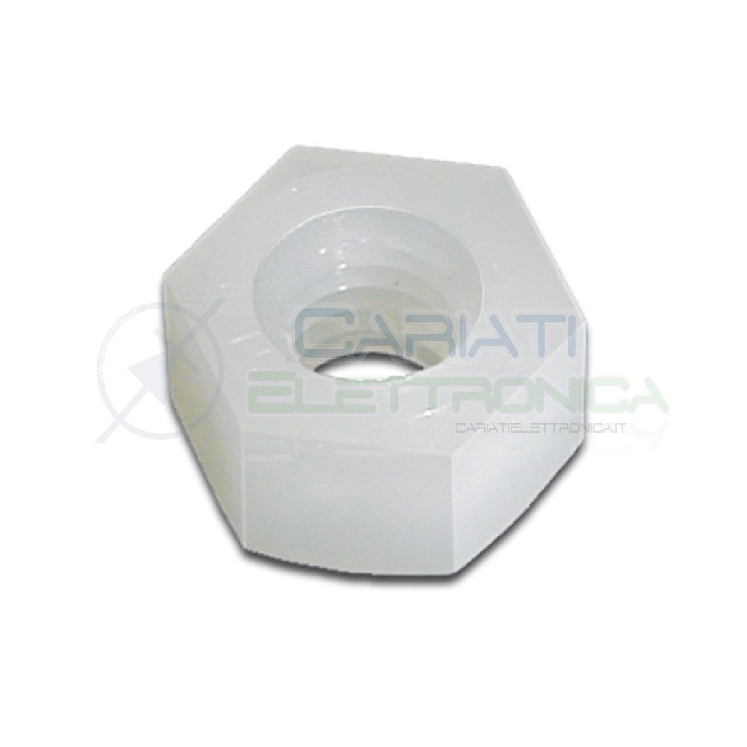 50 PEZZI Dado esagonale M3 in Plastica Nylon Distanziali Dadi Gembird