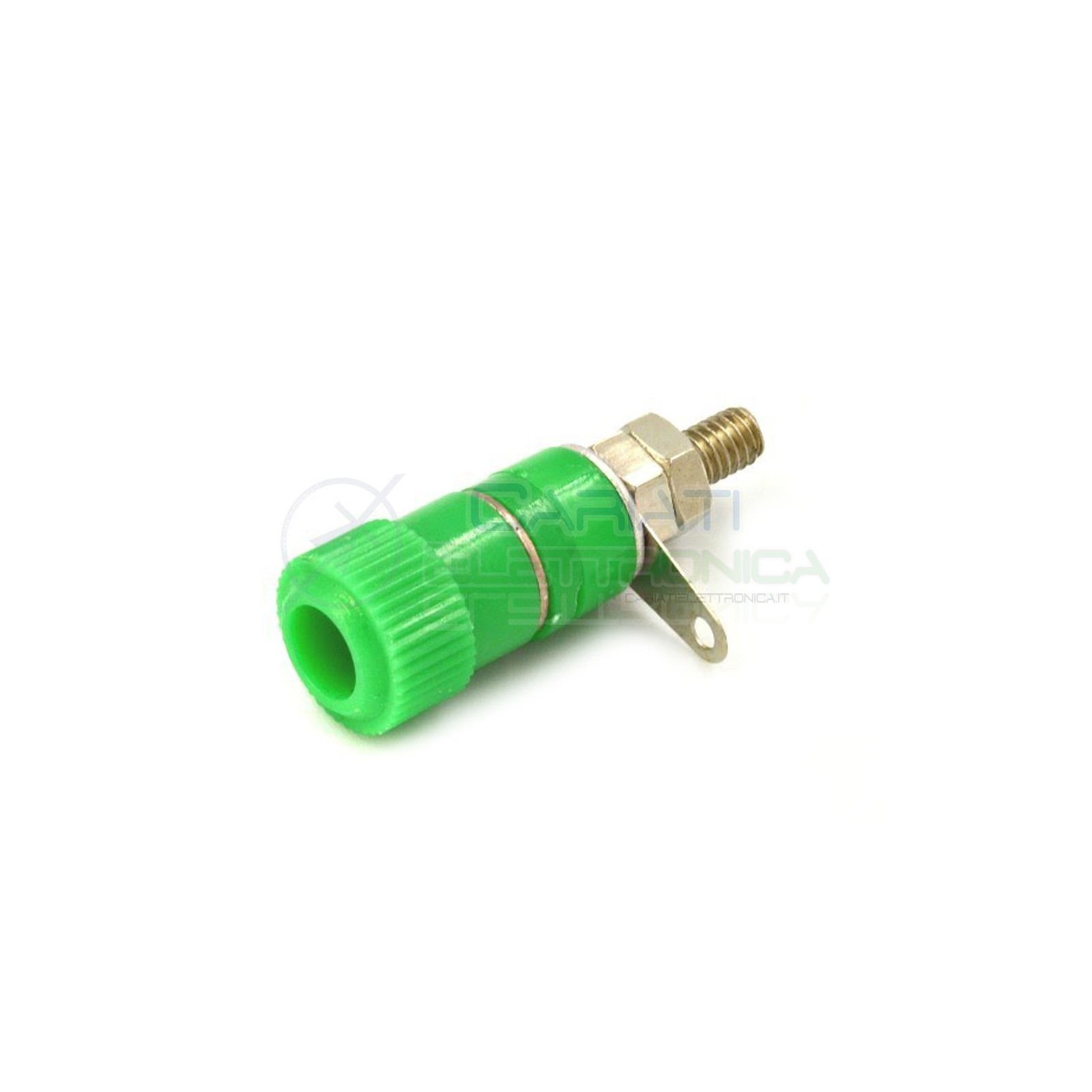 BOCCOLA BANANA SPINA DA PANNELLO VERDE 4mm