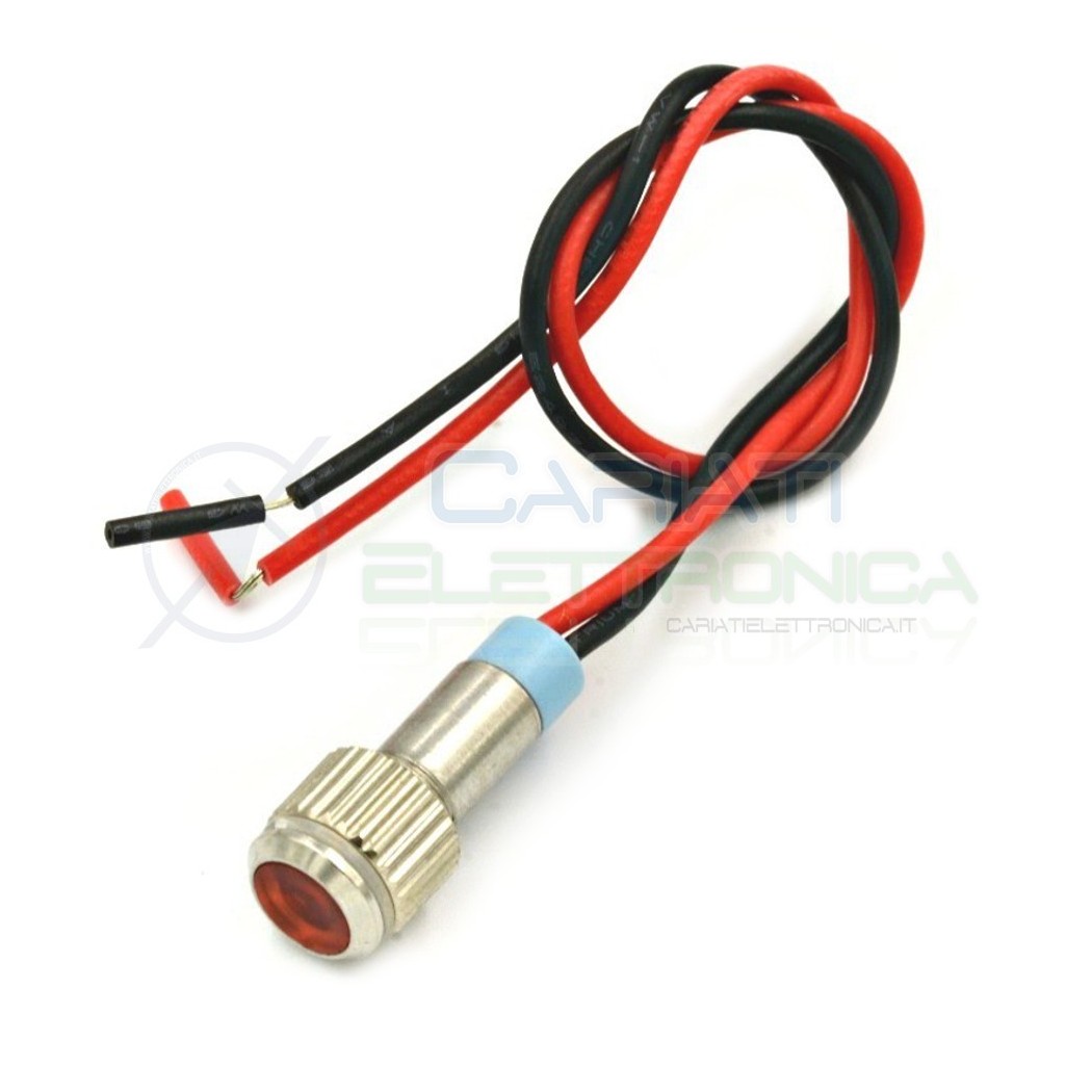 SPIA DI SEGNALAZIONE LUMINOSA 12V LED ROSSO BASSO PROFILO IP65