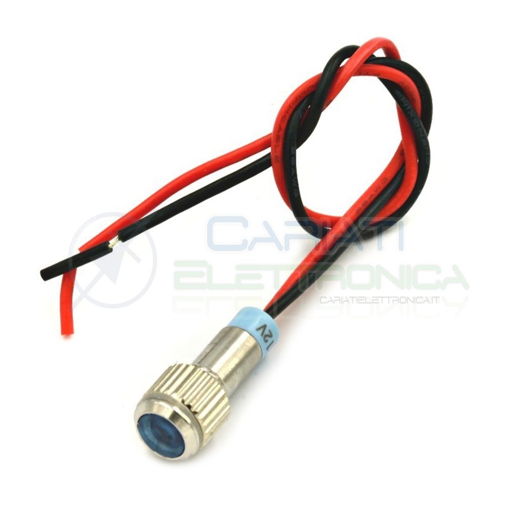 SPIA DI SEGNALAZIONE LUMINOSA 12V LED BLU BASSO PROFILO IP65
