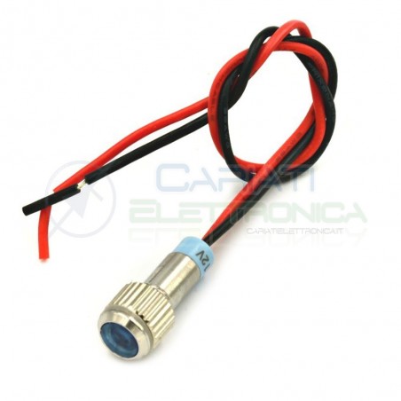 SPIA DI SEGNALAZIONE LUMINOSA 12V LED BLU BASSO PROFILO IP65