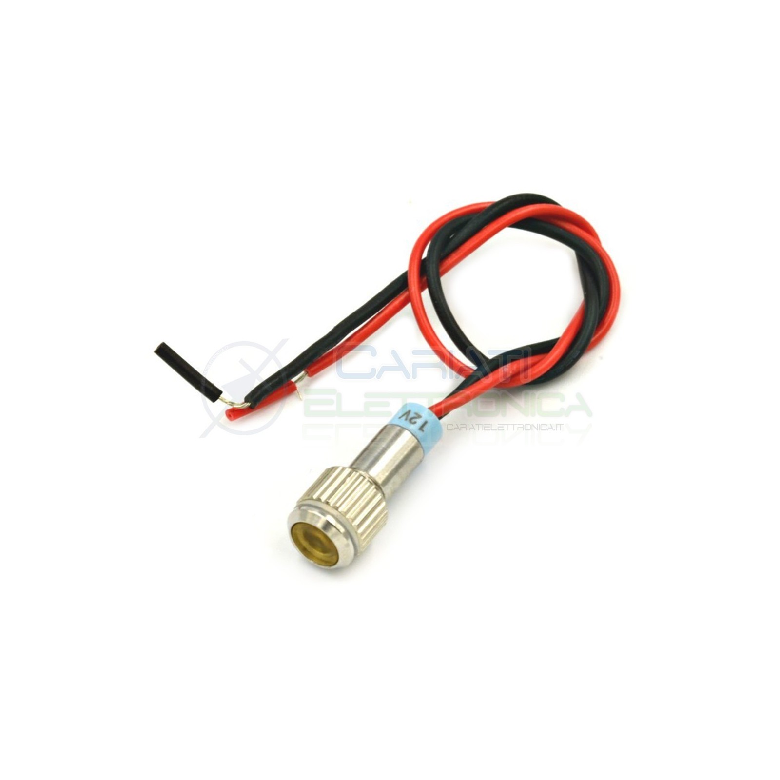 SPIA DI SEGNALAZIONE LUMINOSA 12V LED GIALLO AMBRA BASSO PROFILO IP65