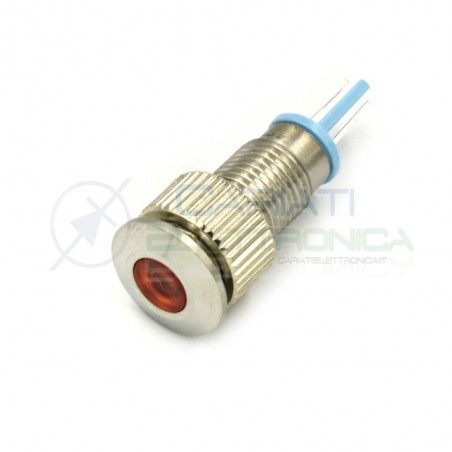 SPIA DI SEGNALAZIONE LUMINOSA 12V LED ROSSO BASSO PROFILO IP65