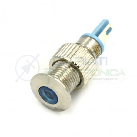 SPIA DI SEGNALAZIONE LUMINOSA 12V LED BLU BASSO PROFILO IP65