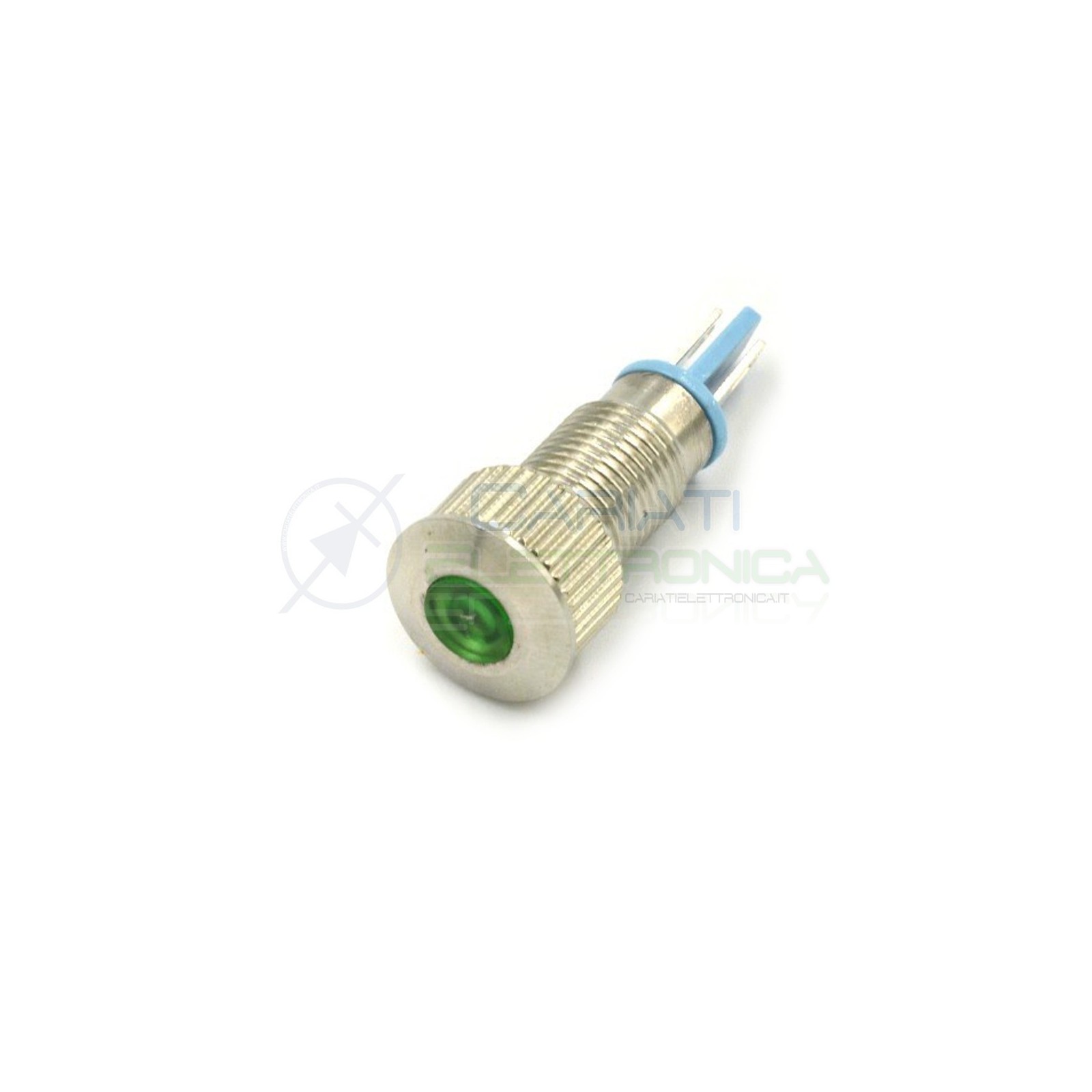 SPIA DI SEGNALAZIONE LUMINOSA 12V LED VERDE BASSO PROFILO IP65