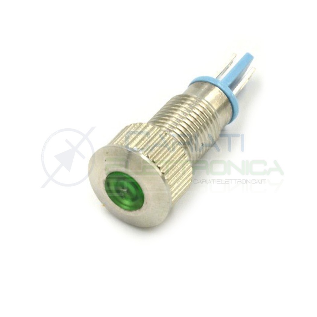 SPIA DI SEGNALAZIONE LUMINOSA 12V LED VERDE BASSO PROFILO IP65