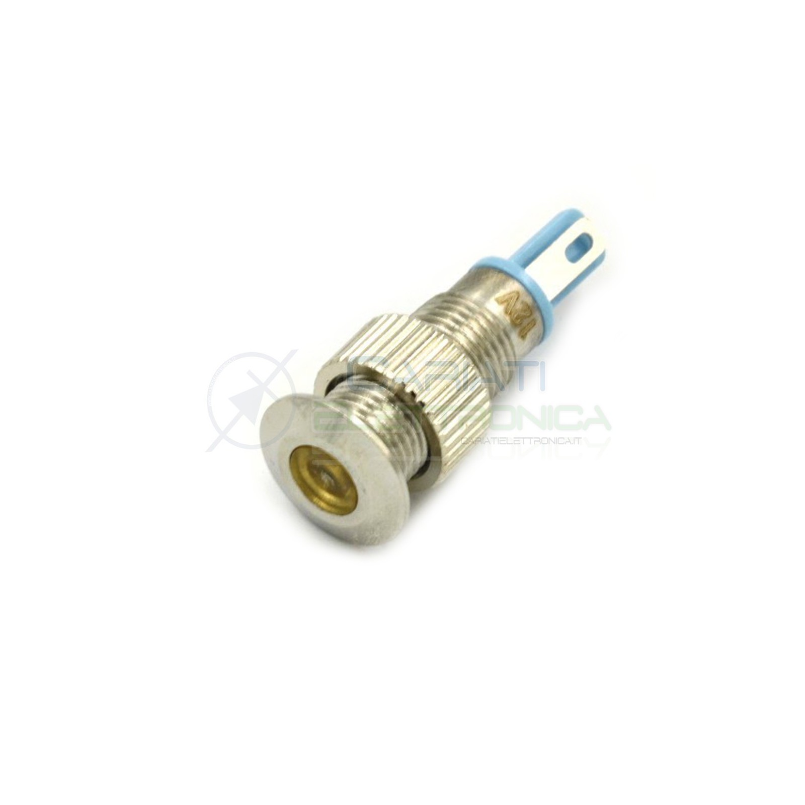 SPIA DI SEGNALAZIONE LUMINOSA 12V LED GIALLO AMBRA BASSO PROFILO IP65