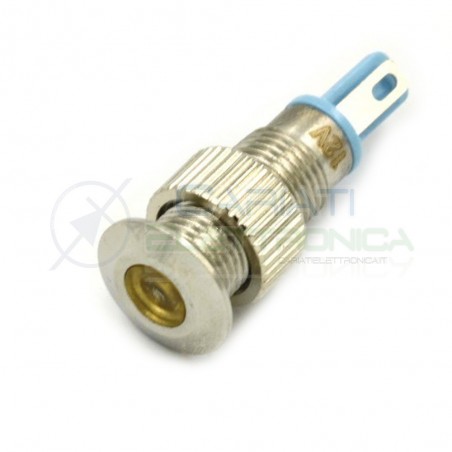 SPIA DI SEGNALAZIONE LUMINOSA 12V LED GIALLO AMBRA BASSO PROFILO IP65