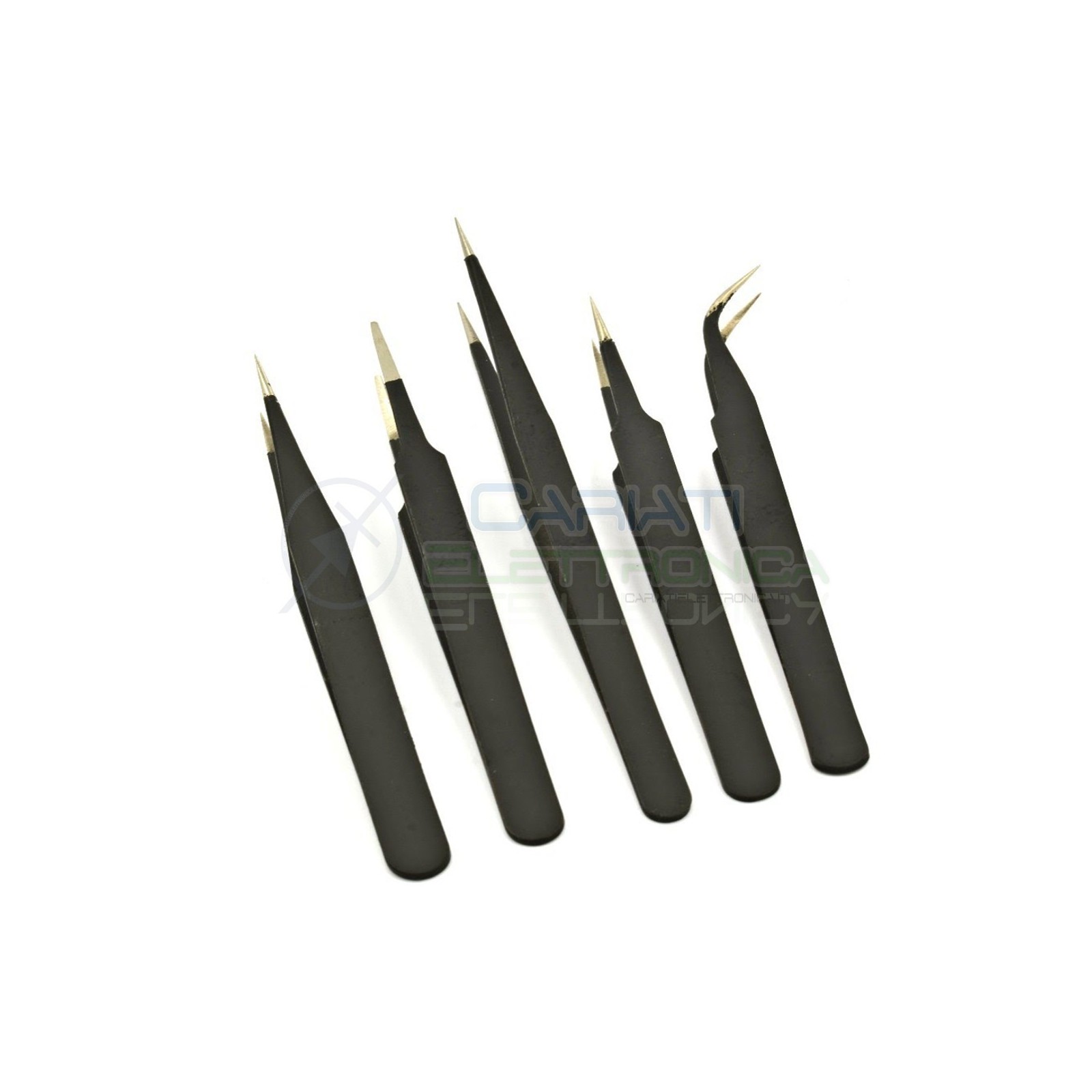 KIT PINZETTE PINZE PINZA ANTISTATICHE PER ELETTRONICA PCB CHIP IC PROFESSIONALE