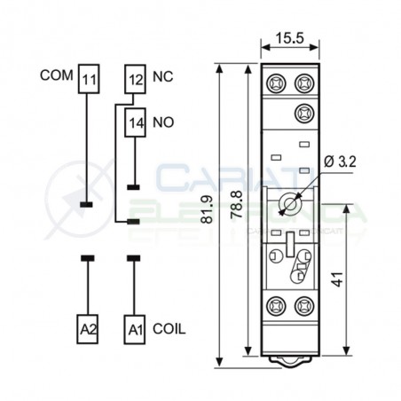 Portarelè Zoccolo DIN FINDER 95.83.3 300V 12A per Relè 5 pin Pcb porta Relay