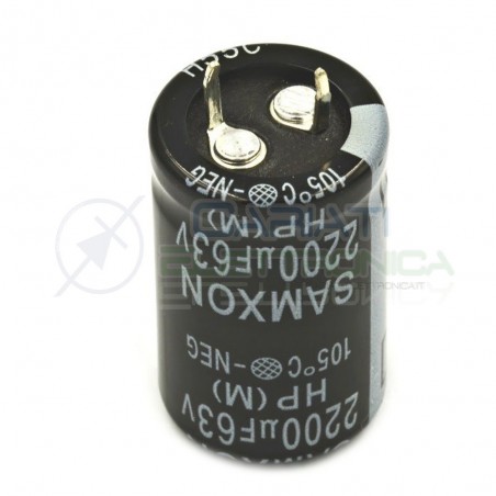 Condensatore elettrolitico SNAP IN 2200 uF 63V 105° SAMXON Samwha