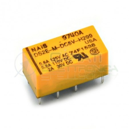 Relè Doppio Scambio DS2E-M-DC5V-H299 5VDC 5V DPDT 2A 30VDC DPDT HONGFA RELAY
