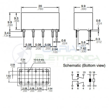 Relè Doppio Scambio DS2E-M-DC5V-H299 5VDC 5V DPDT 2A 30VDC DPDT HONGFA RELAY