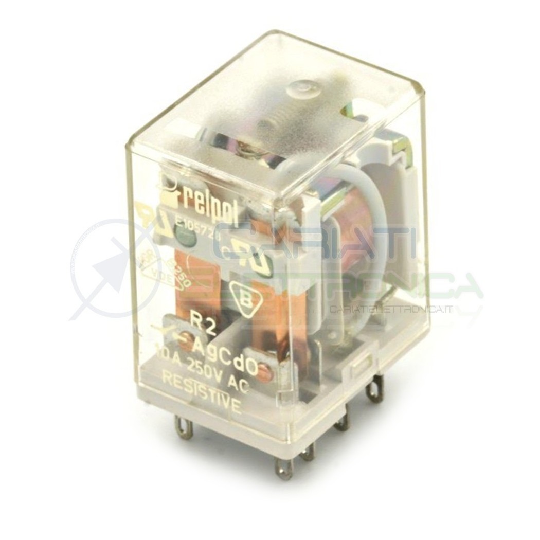 Rele R2 RELPOL 230Vac 12A 2 scambi DPDP R2-1012-23-5230