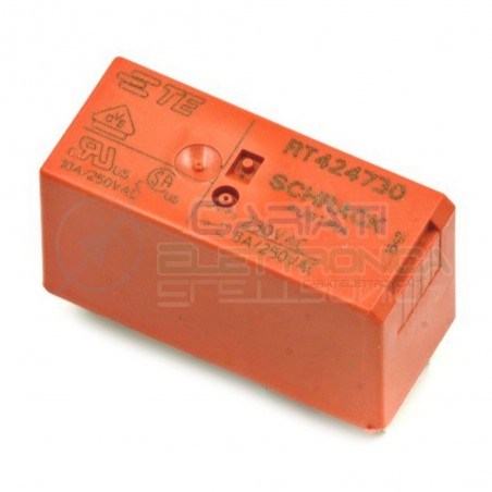 Relè DPDT TE Connectivity RT424730 bobina 230V Corrente max 8A PCB 8 PIN Schrack